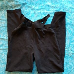 ASOS black leggings with elastic design at waist